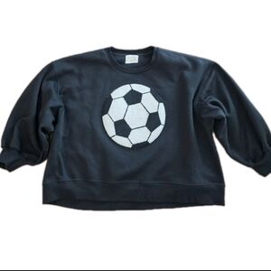 Judith March Soccer Mom Ball Sweatshirt Sweater Size Xlarge Black White Oversize